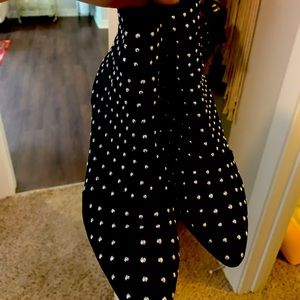 Ankle boots. Black with silver studs.